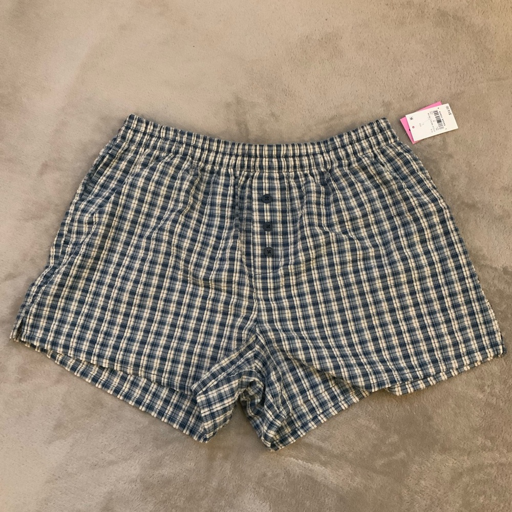 Mexx Navy Plaid Women's Shorts